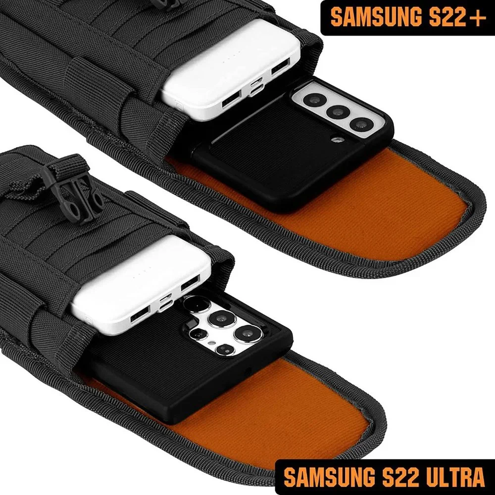Tactical Cell Phone Holster Pouch with Armor Case on with US Flag Patch